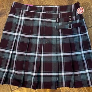 French Toast big girls maroon plaid scooter size 14.5 NWT